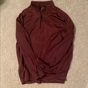 Bolle Brown Zip Up Sweater Soft Fleece Casual